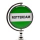 Reception bell desk bell table bell Rotterdam flag logo chrome green white