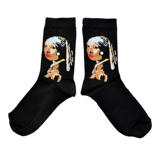 Thema Design Socken Mädchen mit einem Perlenohrring Vermeer