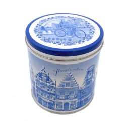 Storage tin Delft blue Amsterdam canal houses Storage tin Delft blue Amsterdam canal houses