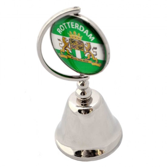 Reception bell desk bell table bell Rotterdam flag logo chrome green white