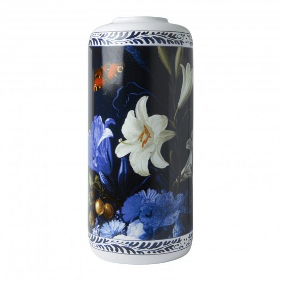 Zylinder Vaas Blumen Delfter Blau