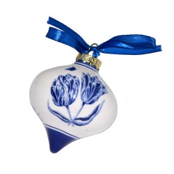Christmas bauble windmill landscape tulips delft blue onion shape Christmas bauble windmill landscape tulips delft blue onion shape