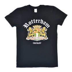 T-Shirt Rotterdam schwarz Wappen Farbe Holland T-Shirt Rotterdam schwarz Wappen Farbe Holland