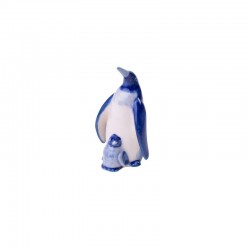 Miniatur Pinguin Delfter blau Keramik