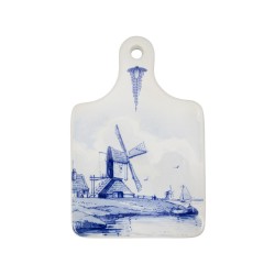 Royal Delft - Kaasplank Delfts blauwe wipmolen in landschap klein