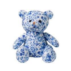 Teddy bear delft blue flower pattern 20cm Teddy bear delft blue flower pattern 20cm