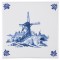 Royal Delft Fliese – Delfter Blau – Mann an der Mühle