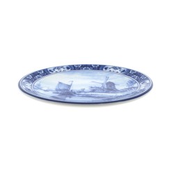 Royal Delft - Wall plate windmill sailboat Dutch landscape