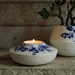 Waxinelichthouder Delfts blauw bloesem