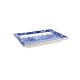 Small Delft blue applique with a typical Dutch scene with a windmill framed with traditional Delft blue floral decorations