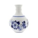 Kleine Delfter blaue Kugelvase, verziert mit klassischer Mühle im Landschafts und Blumendekor.. Elegante Delft -blaue Vase