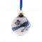 Kerstbal Delfts blauw pauw bloemen decoratie