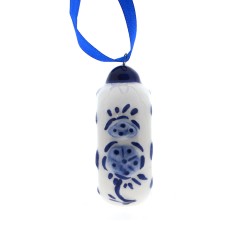 Kerstornament Delfts blauw ring met kussend paar