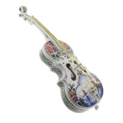 Violin colored Delft blue windmill classic full size hand painted Violin colored Delft blue windmill classic full size hand painted
