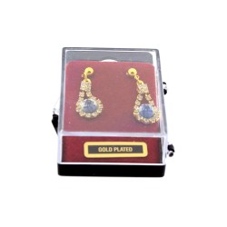 Earrings gold plated pendant bulb drop delft blue windmill rhinestone Earrings gold plated pendant bulb drop delft blue windmill rhinestone