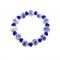 Armband Delfter Blau Blume blaue Glitzerperle
