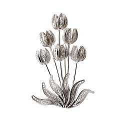 Silver tulip brooch in jewelry box Silver tulip brooch in jewelry box