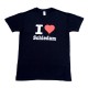 Black t-shirt with print I Love Schiedam. A fair and sustainably produced shirt with a special print with the text I Love Schiedam. The shirt is of top quality and is for both women and men.