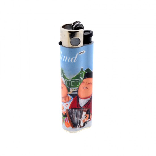 A cheerful lighter featuring a Volendam terrace scene and the text "Holland"