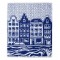 Delft blue canal house kitchen towel