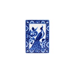 Magneet tegel Delfts blauw pauw klassiek Magneet tegel Delfts blauw pauw klassiek