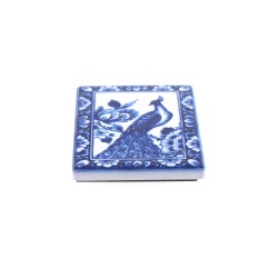 Magneet tegel Delfts blauw pauw klassiek Magneet tegel Delfts blauw pauw klassiek