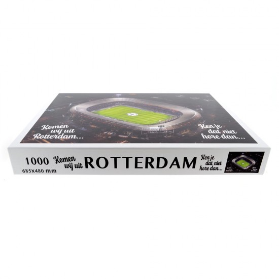Puzzle mit einem wunderschönen Foto des Fußballstadion De Kuip. Ein echtes Rotterdam-Puzzle. Limitierte Auflage, beschränkte Auflage. 