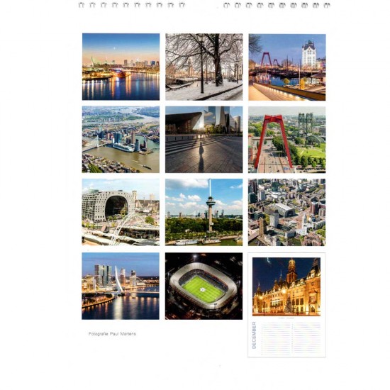 Rotterdam verjaardagskalender met foto's van de bekende fotograaf Paul Martens. De kalender bevat foto's van de bekendste Rotterdamse iconen