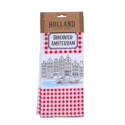 Kitchen towel Discover Amsterdam Red Kitchen towel Discover Amsterdam Red