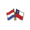 Reversspeld vlaggenpin Nederland - Chili
