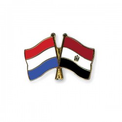 Reversspeld vlaggenpin Nederland - Egypte