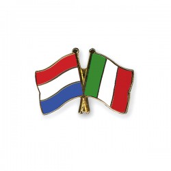 Reversspeld vlaggenpin Nederland - Italië