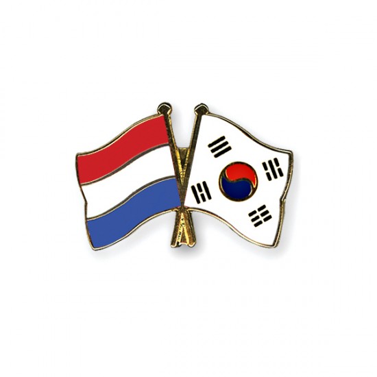 reversspeld vlaggenspeld vriendschapsspeld landenpin landenspeld Nederland - Zuid-Korea