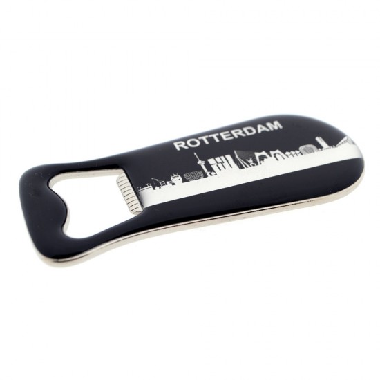Magnet bottle opener rotterdam skyline black