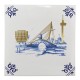 Delfts blauwe tegel Delft to Rotterdam uit de Goldie tiles collectie van Royal Delft. Goldie Tiles, De Delfts Blauwe tegels met een gouden knipoog. Verpakt in kartonnen lijstje met certificaat.