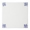 Delfter blaue Fliese mit Eckornament