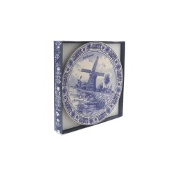 Wall plate delft blue mill landscape flowers classic 15 cm Wall plate delft blue mill landscape flowers classic 15 cm