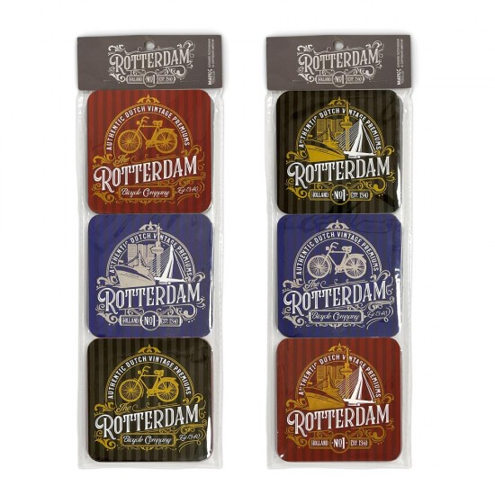 Set van 6 kurken onderzetter met classic Rotterdam afbeeldingen