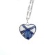 Gift box with silver-plated necklace with hand-painted Delft blue ceramic heart with windmill