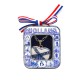 Gift box with silver-plated necklace with hand-painted Delft blue ceramic heart with windmill