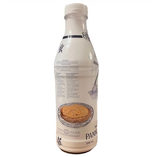 Pfannkuchenmischung in Delfter Blau in einer Flasche. Köstlicher Pfannkuchenteig nach original altholländischem Rezept