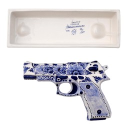 Handbemalte Delfter blaue Pistole Handbemalte Delfter blaue Pistole