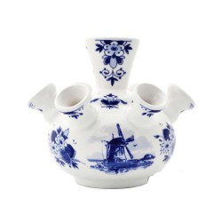 Royal Delft Tulpenvase Delfter blaue runde Windmühle klein Royal Delft Tulpenvase Delfter blaue runde Windmühle klein