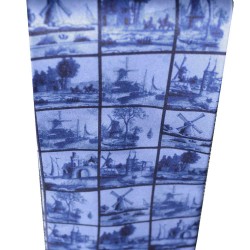 Robin Ruth tie silk windmills tile blue Robin Ruth tie silk windmills tile blue