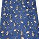 Navy blue tie with repeating pattern of windmills clogs and tulips