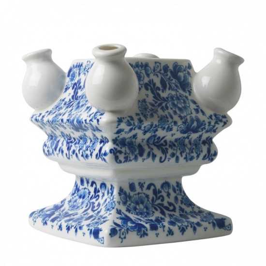 Tulpenvase Delfter Blau Blumenmuster 3-teilig