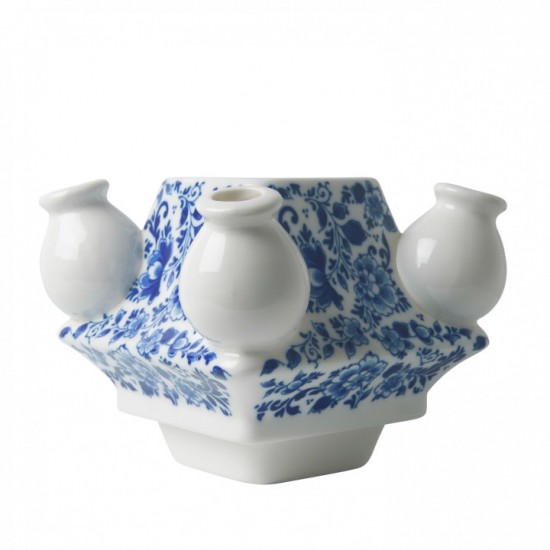 Tulpenvase Delfter Blau Blumenmuster 3-teilig