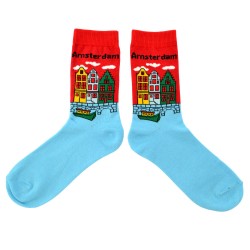 Sokken amsterdam grachtenhuisjes kleur Sokken amsterdam grachtenhuisjes kleur
