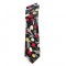 Tie silk black tulips red yellow 