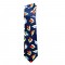 Tie silk blue deco tulips blue orange